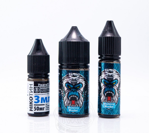 Рідина FL350 Salt Blueberry Menthol 30ml 50mg зі смаком чорниці з ментолом (набір компонентів)