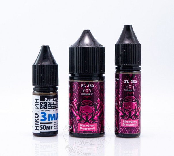 Рідина FL350 Salt Strawberry Dragonfruit 30ml 50mg зі смаком полуниці та драгонфрукта (набір компонентів)