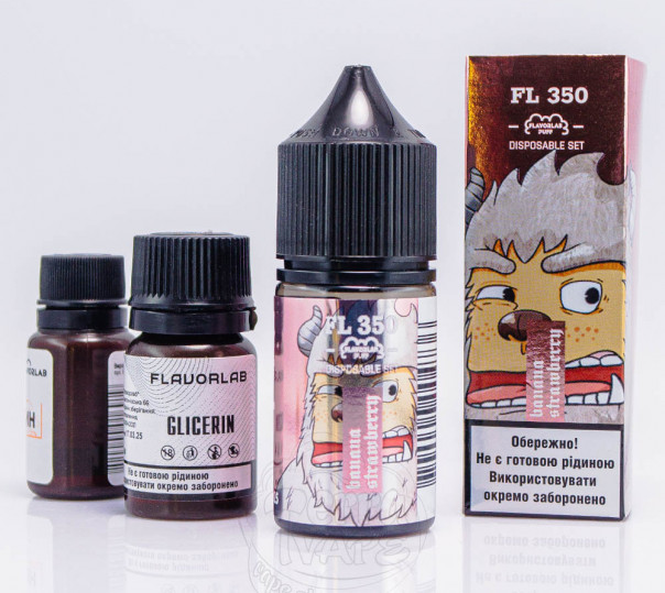 Жидкость Flavorlab FL350 Salt Banana Strawberry 30ml 50mg со вкусом клубники и банана (набор компонентов)