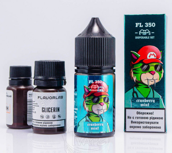 Рідина Flavorlab FL350 Salt Cranberry Mint 30ml 50mg зі смаком журавлини з м'ятою (набір компонентів)