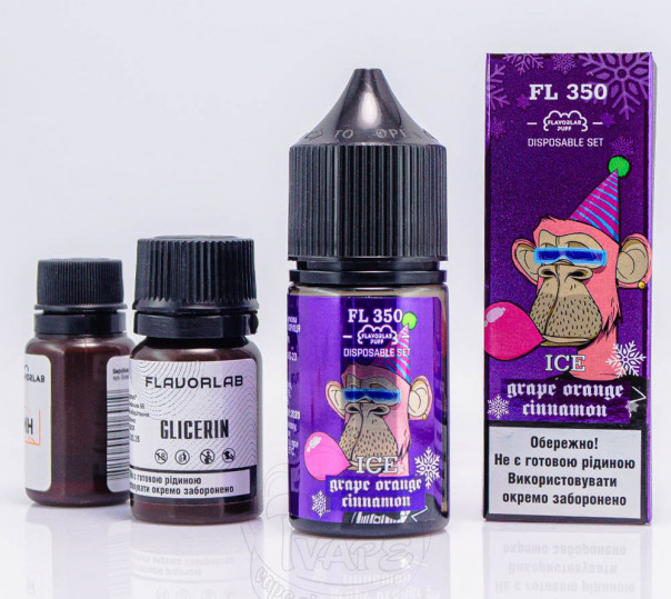 Жидкость Flavorlab FL350 Salt Grape Orange Cinnamon Ice 30ml 50mg со вкусом винограда, апельсина и корицы (набор компонентов)