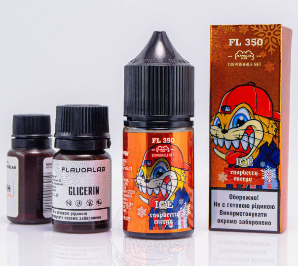 Жидкость Flavorlab FL350 Salt Raspberry Energy Ice 30ml 50mg со вкусом малинового энергетика (набор компонентов)