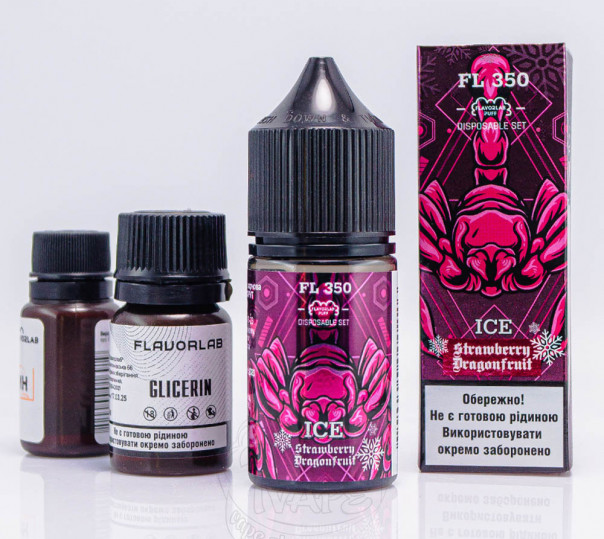 Жидкость Flavorlab FL350 Salt Strawberry Dragonfruit Ice 30ml 50mg со вкусом клубники и драгонфрукта (набор компонентов)