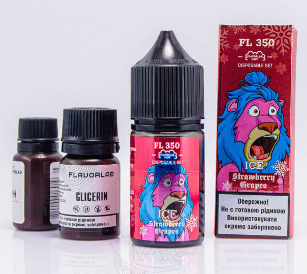 Жидкость Flavorlab FL350 Salt Strawberry Grapes Ice 30ml 50mg со вкусом клубники и винограда (набор компонентов)