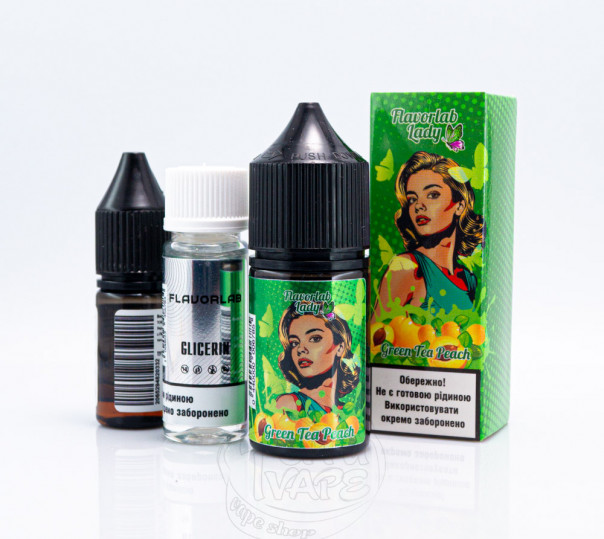 Рідина Flavorlab Lady Salt Green Tea Peach 30ml 50mg зі смаком персикового чаю (набір компонентів)