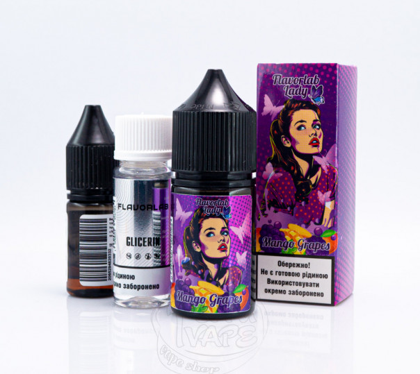 Рідина Flavorlab Lady Salt Mango Grapes 30ml 50mg зі смаком манго та винограду (набір компонентів)