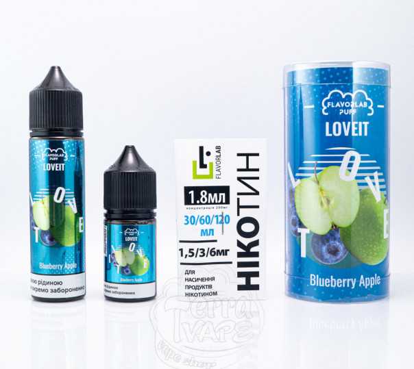 Жидкость Love It Organic Blueberry Apple 60ml 6mg (набор компонентов)