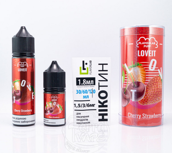 Жидкость Love It Organic Cherry Strawberry 60ml 6mg (набор компонентов)