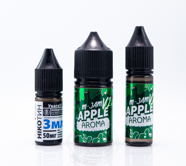 Жидкость M-JAM V2 Salt Apple 30ml 50mg со вкусом яблока с мятой (набор компонентов)