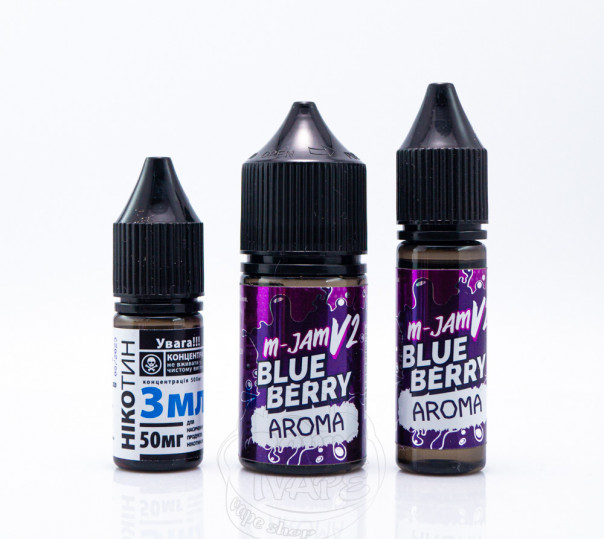 Рідина M-JAM V2 Salt Blueberry 30ml 50mg зі смаком чорниці з холодком (набір компонентів)