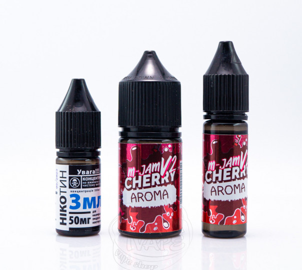 Рідина M-JAM V2 Salt Cherry 30ml 50mg зі смаком вишні з холодком (набір компонентів)