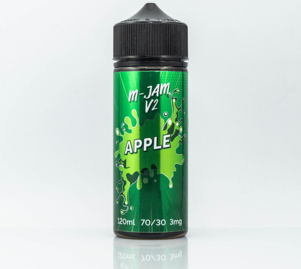 Жидкость M-JAM V2 Apple 120ml 3mg на органическом никотине со вкусом яблока с мятой