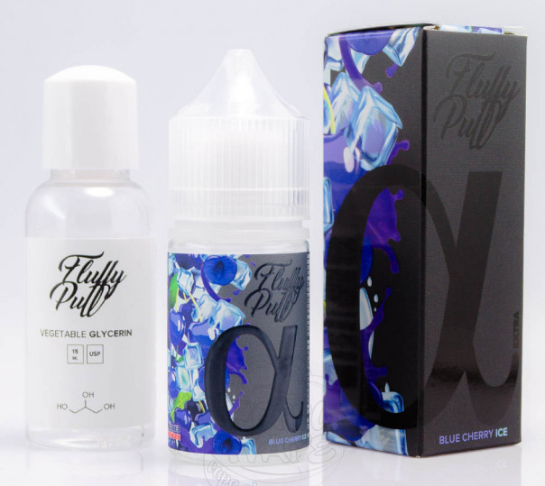 Жидкость Fluffy Puff Alpha Salt Blue Cherry Ice 30ml 0mg со вкусом голубой вишни с холодком (набор компонентов)