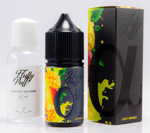 Жидкость Fluffy Puff Alpha Salt Juicy Mango 30ml 25mg со вкусом манго (набор компонентов)