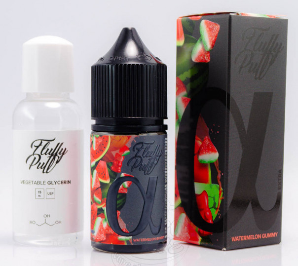 Жидкость Fluffy Puff Alpha Salt Watermelon Gummy 30ml 50mg со вкусом арбузной желейки (набор компонентов)