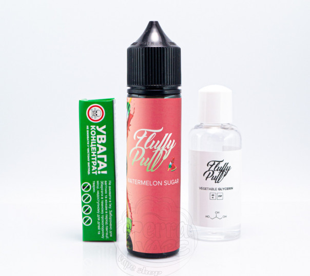 Рідина Fluffy Puff Organic Watermelon Sugar 60ml 3mg зі смаком кавунових цукерок (набір компонентів)