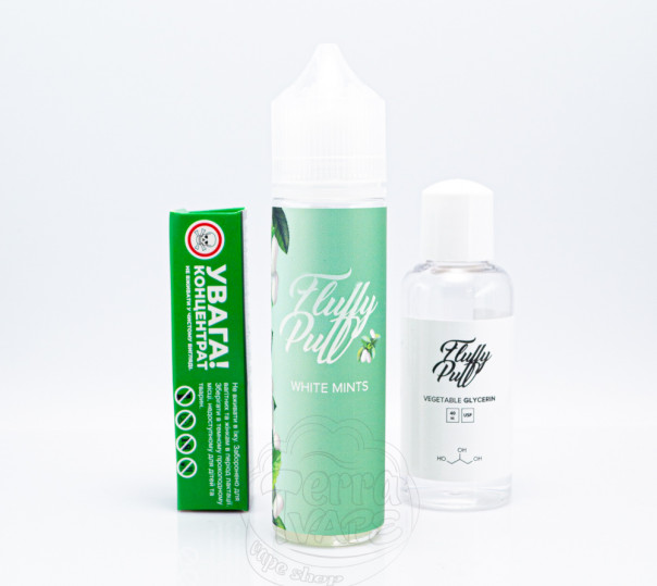 Рідина Fluffy Puff Organic White Mints 60ml 3mg зі смаком м'ятних цукерок (набір компонентів)