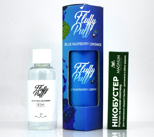 Рідина Fluffy Puff Organic Blue Raspberry Lemonade 60ml 3mg (набір компонентів)