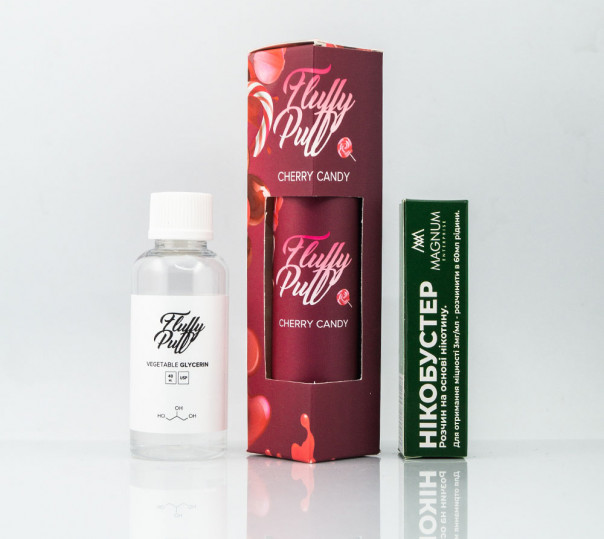 Жидкость Fluffy Puff Organic Cherry Candy 60ml 0mg (набор компонентов)