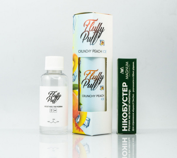 Рідина Fluffy Puff Organic Crunchy Peach Ice 60ml 3mg (набір компонентів)