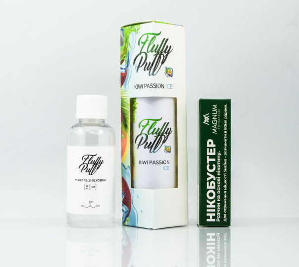 Жидкость Fluffy Puff Organic Kiwi Passion Ice 60ml 0mg (набор компонентов)