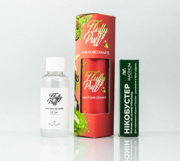 Рідина Fluffy Puff Organic Kiwi Pomegranate 60ml 3mg (набір компонентів)