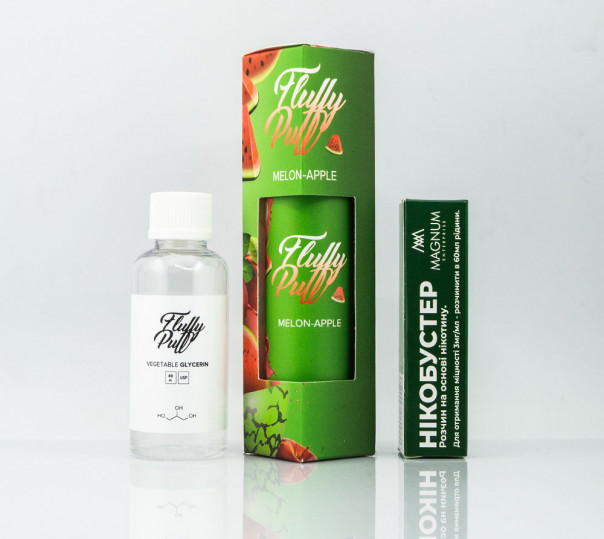 Жидкость Fluffy Puff Organic Melon Apple 60ml 0mg (набор компонентов)