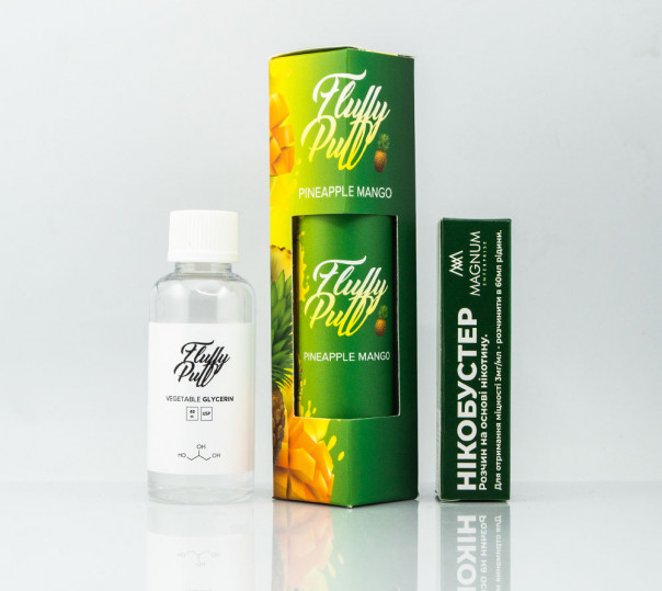 Жидкость Fluffy Puff Organic Pineapple Mango 60ml 0mg (набор компонентов)