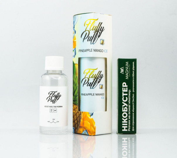 Жидкость Fluffy Puff Organic Pineapple Mango Ice 60ml 3mg (набор компонентов)