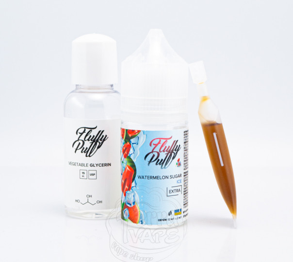 Рідина Fluffy Puff Salt Watermelon Sugar Ice 30ml 0mg (набір компонентів)