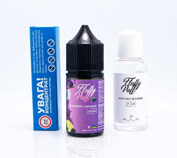 Рідина Fluffy Puff Salt Blackberry Lemonade 30ml 0mg (набір компонентів)