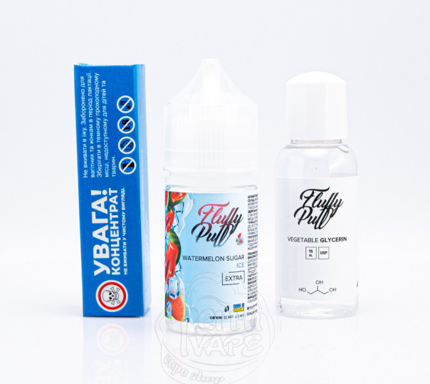 Рідина Fluffy Puff Salt Watermelon Sugar Ice 30ml 50mg (набір компонентів)