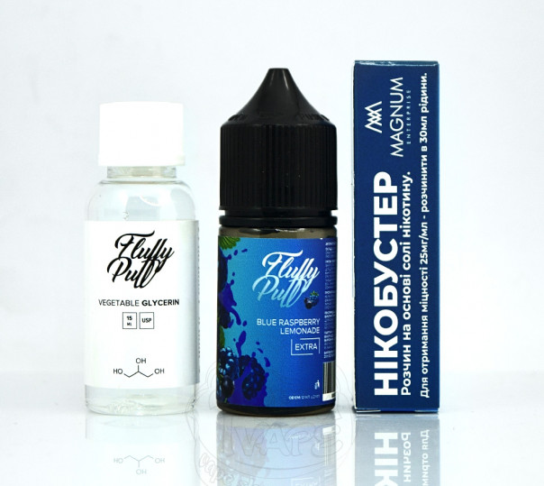 Рідина Fluffy Puff Salt Blue Raspberry Lemonade 30ml 25mg (набір компонентів)