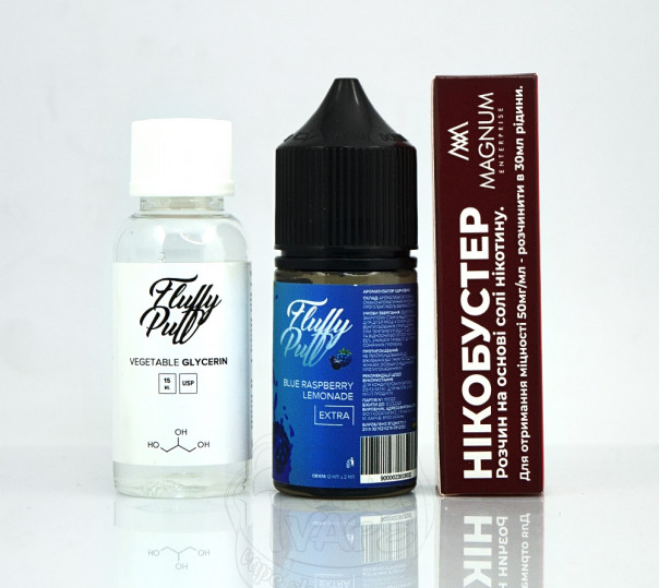 Рідина Fluffy Puff Salt Blue Raspberry Lemonade 30ml 50mg (набір компонентів)