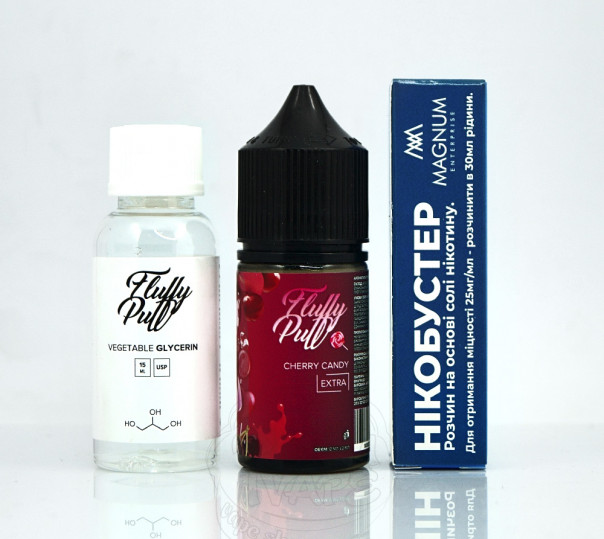 Жидкость Fluffy Puff Salt Cherry Candy 30ml 25mg (набор компонентов)