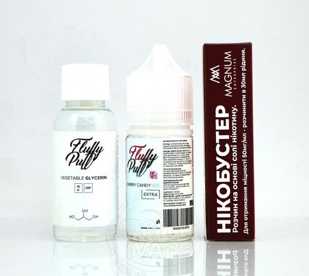 Жидкость Fluffy Puff Salt Cherry Candy Ice 30ml 50mg (набор компонентов)