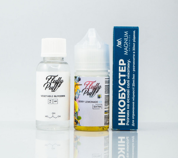 РІдина Fluffy Puff Salt Berry Lemonade Ice 30ml 0mg (набір компонентів)