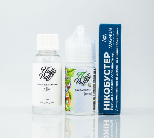 Рідина Fluffy Puff Salt Kiwi Passion Ice 30ml 0mg (набір компонентів)