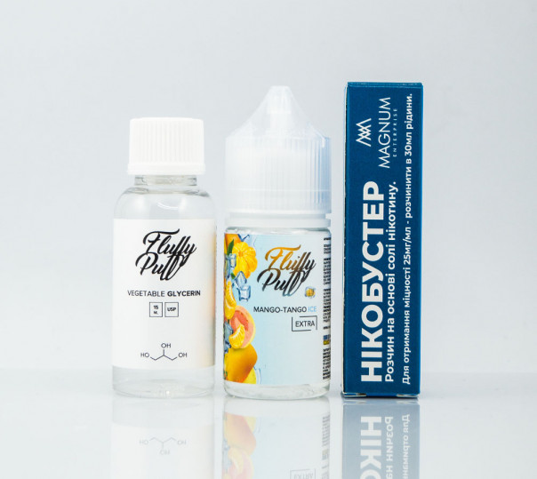 Рідина Fluffy Puff Salt Mango Tango Ice 30ml 0mg (набір компонентів)