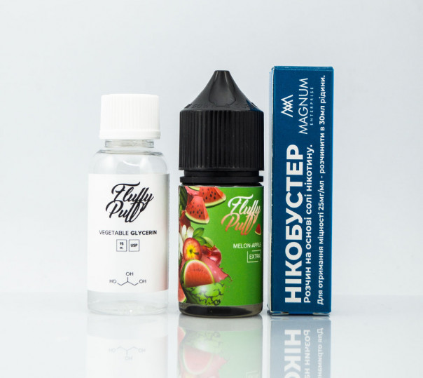 РІдина Fluffy Puff Salt Melon Apple 30ml 0mg (набір компонентів)