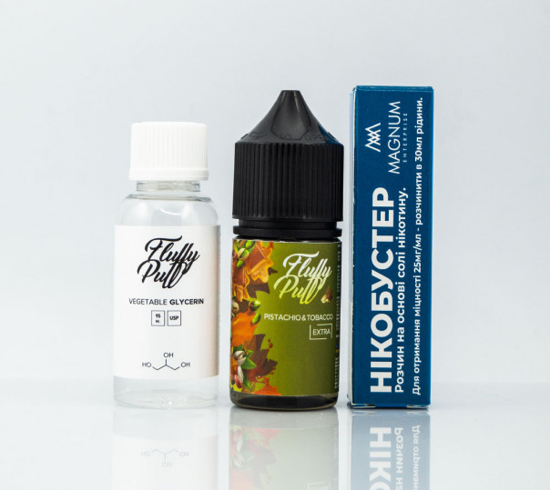 РІдина Fluffy Puff Salt Pistachio Tobacco 30ml 0mg (набір компонентів)