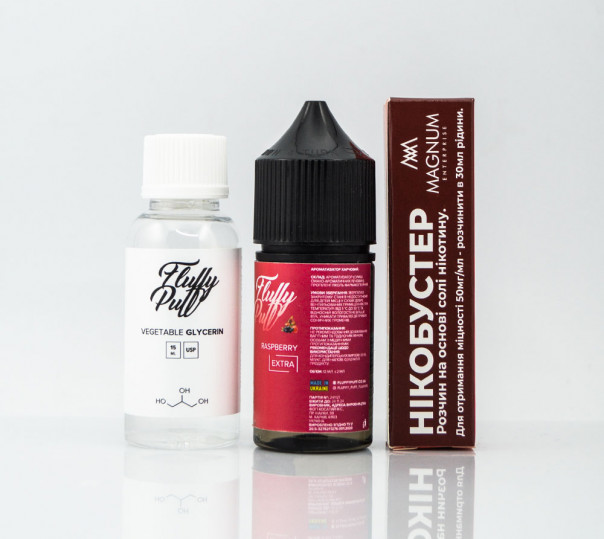 Рідина Fluffy Puff Salt Raspberry 30ml 0mg (набір компонентів)