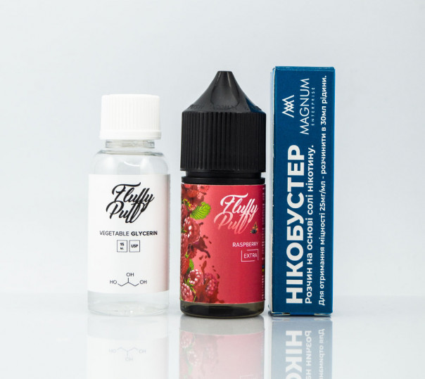 Рідина Fluffy Puff Salt Raspberry 30ml 0mg (набір компонентів)