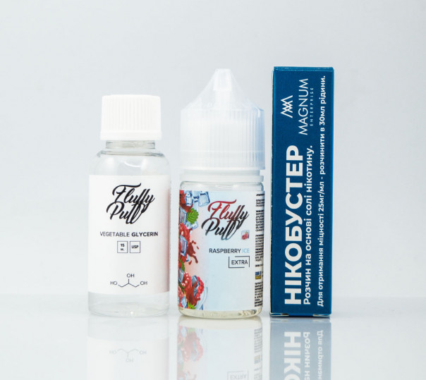 Рідина Fluffy Puff Salt Raspberry Ice 30ml 0mg (набір компонентів)