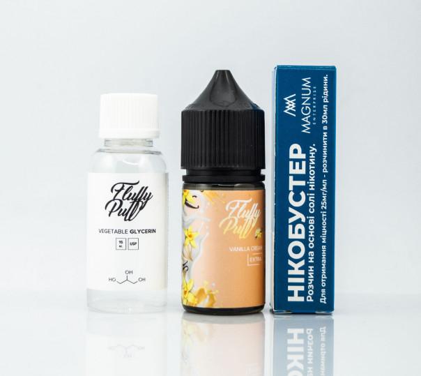 Жидкость Fluffy Puff Salt Vanilla Cream 30ml 0mg (набор компонентов)