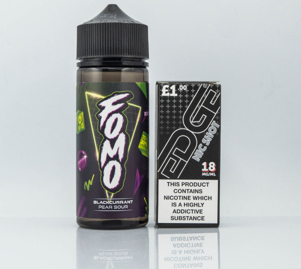 Рідина FOMO Organic Blackcurrant Pear Sour 110ml 1.5mg на органічному нікотині зі смаком смородини та груші