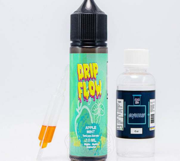 Рідина Drip Flow Organic Apple Mint 60ml 6mg зі смаком яблука та м'яти (набір компонентів)