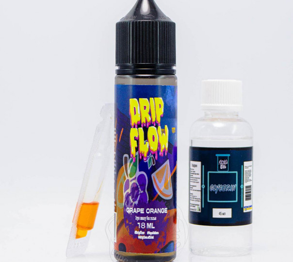Рідина Drip Flow Organic Grape Orange 60ml 0mg зі смаком винограду та апельсину (набір компонентів)