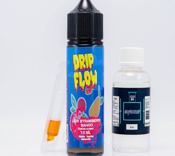 Рідина Drip Flow Organic Lichi Strawberry Mango 60ml 3mg зі смаком лічі, полуниці та манго (набір компонентів)