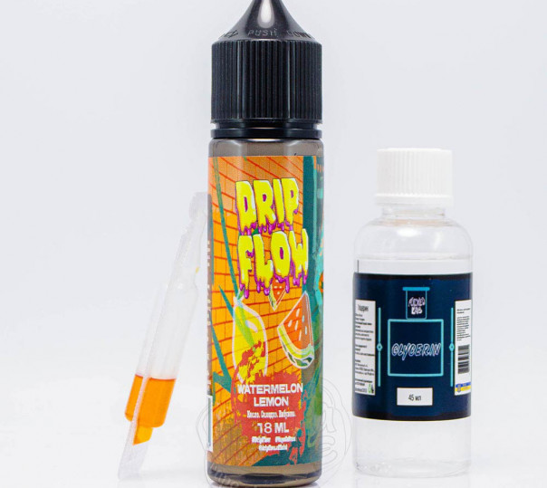 Рідина Drip Flow Organic Watermelon Lemon 60ml 0mg зі смаком кавуна та лимона (набір компонентів)